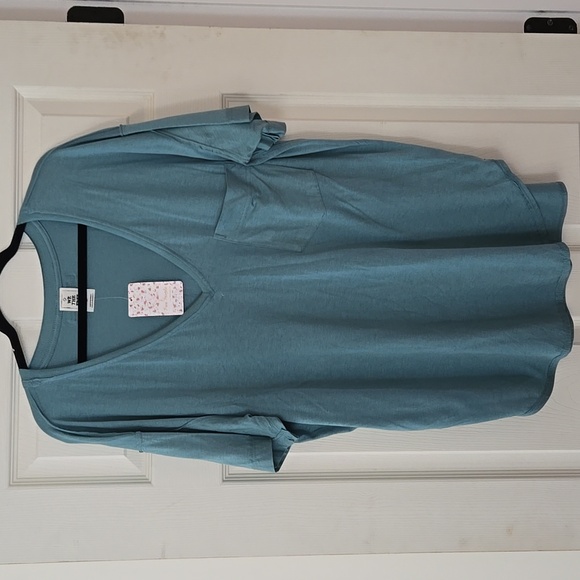NWT We The Free Ronnie V-Neck Tee Ocean Blue Teal - Picture 2 of 5